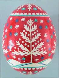 pysanky egg decorated with stylized christmas tree